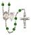 Saint Sebastian and Basketball Rosary with Emerald Beads