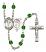 Saint Sebastian and Cheerleading Rosary with Emerald Beads