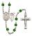 Saint Sebastian and Wrestling Rosary with Emerald Beads