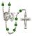 Saint Cecilia and Marching Band Rosary with Emerald Beads