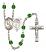 Saint Sebastian and Rugby Rosary with Emerald Beads