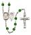 Saint Sebastian and Fishing Rosary with Emerald Beads