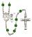 Saint CHRISTOPHER and Water Polo-Women Rosary with Emerald Beads