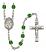 Saint Bernard of Clairvaux Engravable Rosary with Emerald Beads