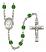 Saint John Baptist de la Salle Engravable Rosary with Emerald Beads