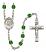 Saint Lidwina of Schiedam Engravable Rosary with Emerald Beads