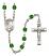 Saint Amelia Engravable Rosary with Emerald Beads