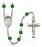 Immaculate Heart of Mary Engravable Rosary with Emerald Beads