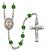 Corazon Inmaculado de Maria Engravable Rosary with Emerald Beads