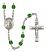 Saint Clement Engravable Rosary with Emerald Beads