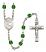 Saint Dunstan Engravable Rosary with Emerald Beads