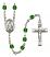 Saint Bernadine of Sienna Engravable Rosary with Emerald Beads