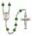 Saint Nathanael Engravable Rosary with Emerald Beads