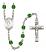 Saint Columbkille Engravable Rosary with Emerald Beads