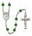 Saint Margaret Mary Alacoque Engravable Rosary with Emerald Beads