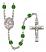 Saint Claude de la Colombiere Engravable Rosary with Emerald Beads