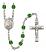 Saint Norbert of Xanten Engravable Rosary with Emerald Beads