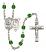 Saint Sebastian and Baseball Rosary with Emerald Beads