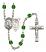 Saint Sebastian and Hockey Rosary with Emerald Beads