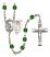 Saint Sebastian and Tennis Rosary with Emerald Beads