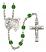 Saint Sebastian and Track & Field Rosary with Emerald Beads