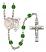 Saint Sebastian and Gymnastics Rosary with Emerald Beads