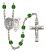 Saint Sebastian and Karate Rosary with Emerald Beads