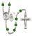 Guardian Angel and Tennis Rosary with Emerald Beads