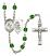 Guardian Angel and Wrestling Rosary with Emerald Beads