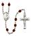 Saint Andrew the Apostle Engravable Rosary with Garnet Beads