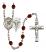 Saint Agatha and Nurse Rosary with Garnet Beads