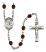 Saint Anthony of Padua Engravable Rosary with Garnet Beads