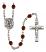 San Antonio Engravable Rosary with Garnet Beads