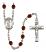 Saint Barbara Engravable Rosary with Garnet Beads