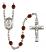 Saint Blaise Engravable Rosary with Garnet Beads