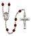 Saint Cecilia Engravable Rosary with Garnet Beads