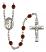 Saint Brendan the Navigator Engravable Rosary with Garnet Beads