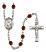 Saint Camillus of Lellis Engravable Rosary with Garnet Beads