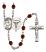 Saint Camillus of Lellis and Nurse Rosary with Garnet Beads