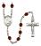 Saint Charles Borromeo Engravable Rosary with Garnet Beads