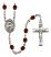 Saint Catherine Laboure Engravable Rosary with Garnet Beads