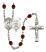 Saint Christopher and Air Force Rosary with Garnet Beads