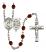 Saint Christopher and EMT Rosary with Garnet Beads