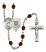 Saint Christopher and Coast Guard Rosary with Garnet Beads