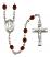 Saint Dominic de Guzman Engravable Rosary with Garnet Beads