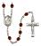 Saint Dymphna Engravable Rosary with Garnet Beads