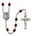 San Francis Engravable Rosary with Garnet Beads