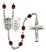 Saint George and Air Force Rosary with Garnet Beads