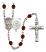 Saint George and Army Rosary with Garnet Beads