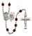 Saint George and Coast Guard Rosary with Garnet Beads